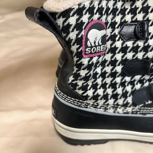 Sorel Tivoli Houndstooth Waterproof Boots Womens Size 8.5 - Picture 11 of 12